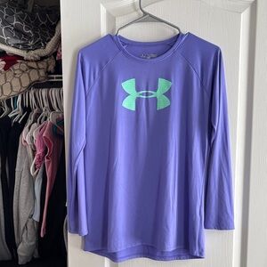 Under Armour Purple Long Sleeve Kids Tee
